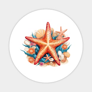 Orange Starfish Magnet